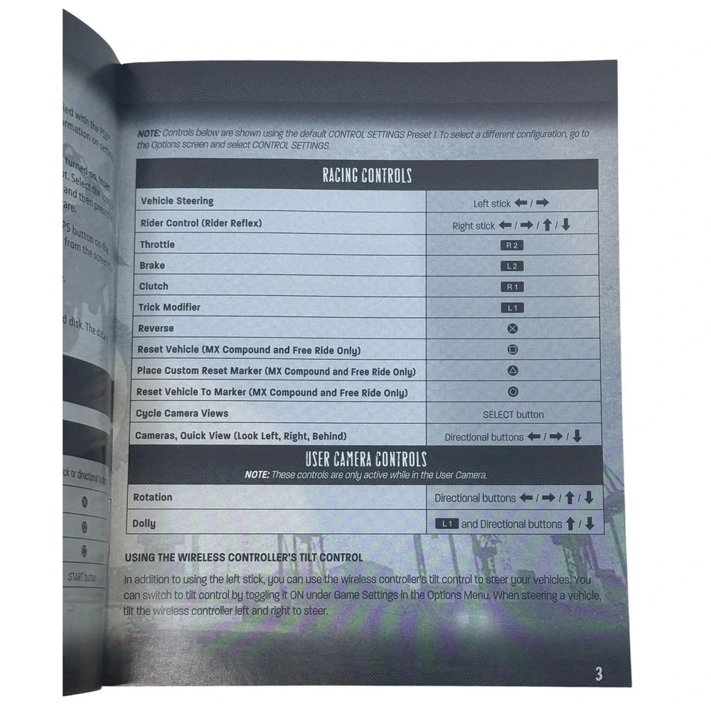 MX vs ATV Reflex THQ Video Game Manual‎ Booklet PS3 Replacement
